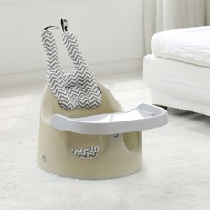 BONBEBE 幼兒用國民增高椅 大型 基本版本範椅, 靠墊(Zebra Gray)+座椅(Cream Vanilla)