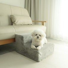 DING DONG PET 寵物用柔軟超細纖維海綿階梯, 1個, 灰色