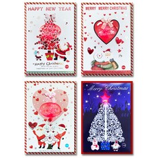 영원 3000 크리스마스 멜로디카드 4종 세트 M30-B, 혼합색상, 1세트