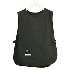 Dapeonam 防水口袋短版背心圍裙/工作服, 墨綠色, 1個