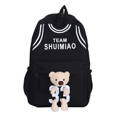 JH Company 運動泰迪熊後背包, 黑色