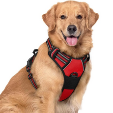 무아즈 강아지 짱짱한 하네스, 레드, 1개