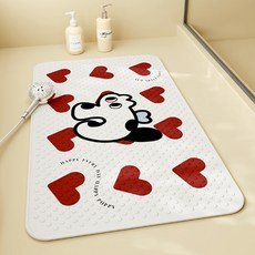 Daysoy 柔軟設計款吸附式浴室浴缸墊 70 x 40 cm, 05 愛心貓咪, 1個