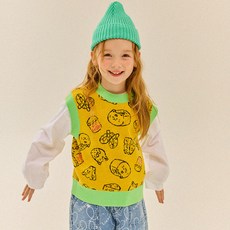 RieBello 兒童起司貓針織背心