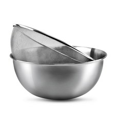Kitchen9 不鏽鋼套組, 1套, 攪拌盆 + 瀝水籃