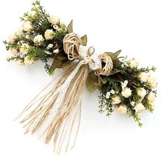 Garden in the City 迷你乾燥玫瑰花環, 奶油色