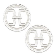 동대문단추왕 금속 단추 타이틴 23mm, 은버닝, 2개