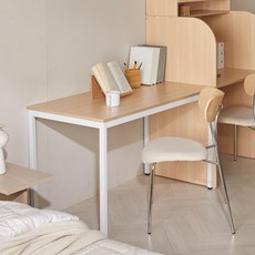 장인가구 토모 일자형 철제 책상 테이블 1200, 우드내추럴