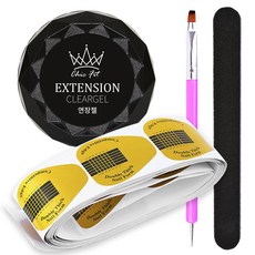 延甲用美甲工具組, 延長透明凝膠5g+指甲泡沫紙50p+雙指甲刷+指甲銼, 1套