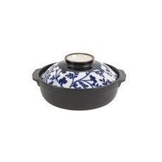 韓式傳統雙耳陶瓷砂鍋+印花鍋蓋 S號, 1組, 16.7*19.7*9.6cm
