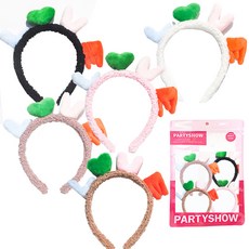 PARTYSHOW 貂絨愛心髮帶5件組, 米色, 薰衣草紫, 黑色, 粉紅色, 白色, 1套