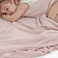 BEBESMITH 嬰幼兒莫代爾網眼毯, 粉紅色