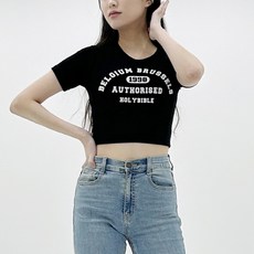 안다로미 여성용 랑데뷰 크롭 반팔 티셔츠