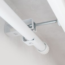 (주)감성다는남자 커튼박스용 무타공 일체형 안뚫어고리 10~17.3cm, 화이트, 2개