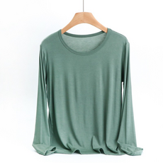 孕婦簡約圓領長袖上衣