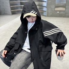 HARAROI 換季線條連帽防風外套