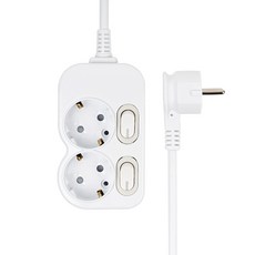 에코파워탭 국내 제조 슬림 개별 스위치 납작 멀티탭 2구 EPM 202N, 화이트, 1개, 40cm