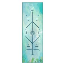 YUNMI 體位線吸汗速乾印花瑜珈墊鋪巾 附收納袋, 青青草原, 1條