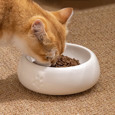 PASTEL PET 寵物腳掌圓形陶瓷餐具 FREE, 白色, 1個