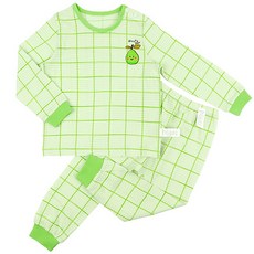 Maykids 孩童梨子格紋圖案9分袖上衣+9分褲