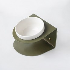 랜보어 반려동물 모던 높이조절 받침대 식기 1구, 그린, 1개