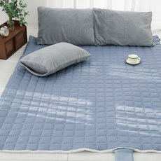 SCOHOme 韓國製造 冬季用 純棉 40支 斜紋 鋪棉 電熱水暖墊套, 都會藍