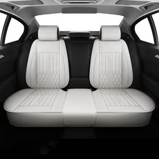 River Fox 車用打孔全包覆式座椅套 後座坐墊+椅背套組, 1套, 香草米色