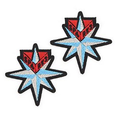 電繡布貼 星星, 2個, 淺藍