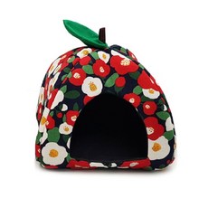 山茶花開棉質寵物窩, 海軍藍, 1個