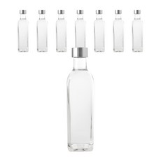 方形Dutch熱壓銀蓋醬料瓶, 8入, 300毫升