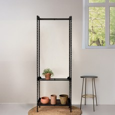 아임랙 조립식 철제 녹방지 화분선반 슬림랙 600 x 400 x 1800 mm + 휨방지보강대 3p 세트, 무드블랙, 3단