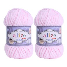 alize Velluto系列編織毛線, 31 淡粉色, 2捆