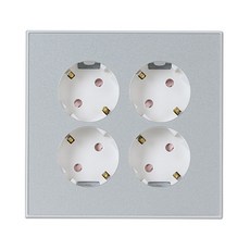 TILINS 4孔插座 白銀色, 1個