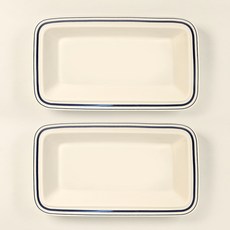 시라쿠스 메이플 생선 접시, 라인블루, 2개