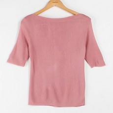 빼빼 여성용 입술넥 카사리 5부 니트 티셔츠