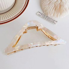 soosda 醋酸纖維金屬三角10.5cm鯊魚夾 包頭大理石紋路髮夾 2110