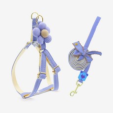 Lanboer 寵物可愛亮點胸背帶套組, 紫色, 1套