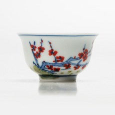 讀書茶 Jeong Deok Jin 2彩紅梅花茶杯 60ml, 混合顏色, 1個