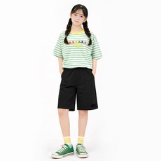 나나주니 라운드넥 레인 베어 티셔츠 + 버뮤다 바지 세트