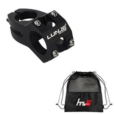 LUNJE 風格自行車把立 31.8 x 45 毫米 + 獨家袋套組 CYYP-99-1PU, 黑色（莖）, 1套
