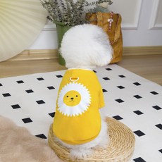 코코스튜디오 반려동물 하네스 썬플라워 티셔츠, 1개, 옐로우