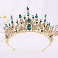 LUNA GLAM 自助婚紗 璀璨皇冠 LUD2, 金綠色(LUD260), 1個