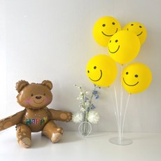 生日派對用品 鋁箔氣球 + 微笑氣球組合, 白色(髮箍), 1套