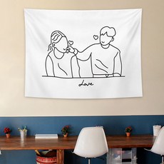 黑白素描掛布, 情侶