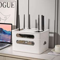 SOHEIM 路由器機上盒收納盒 2層, 白色, 1個