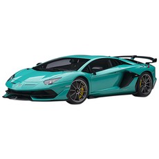AUTOart 複製品蘭博基尼 Aventador SVJ 汽車壓鑄 AA791761BL, 藍色