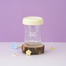 OPet 반려동물 동글 간식 보관용기 L, 베이지, 1개