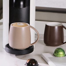 무광 도자기 머그컵 380ml, 베이지 + 코코아, 2개