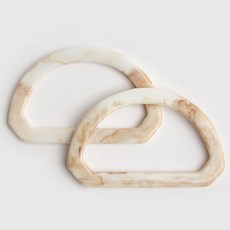 HAPPY BEARS D型環大理石紋包包手把 10.5cm, 1個, 牛奶米色