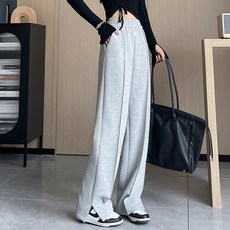 Goodif 女款開衩線條直筒運動褲